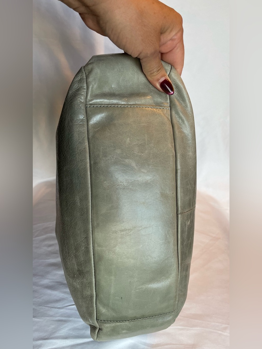Tory Burch Olive Green Leather Hobo Bag - Picture 5 of 11